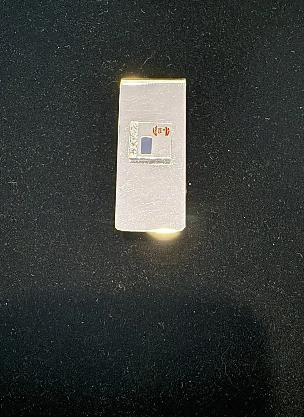 Phat Farm Money Clip Holder Silver-tone Mens 2” X .75” Crystals Enamel